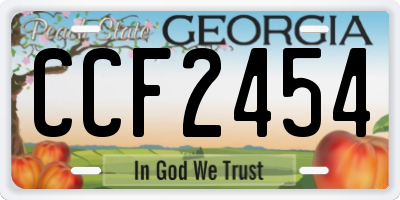 GA license plate CCF2454