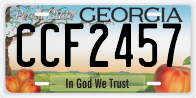 GA license plate CCF2457