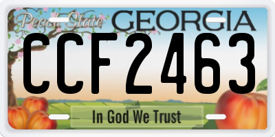 GA license plate CCF2463