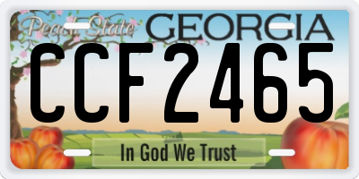 GA license plate CCF2465