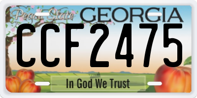 GA license plate CCF2475