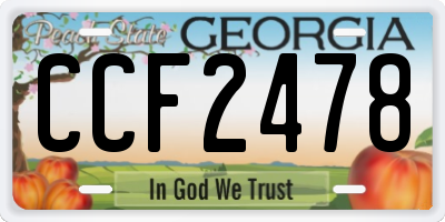 GA license plate CCF2478