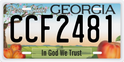 GA license plate CCF2481