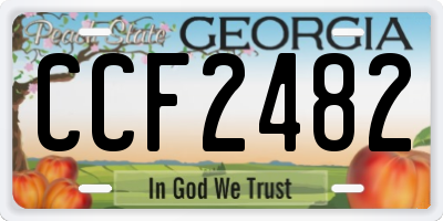GA license plate CCF2482