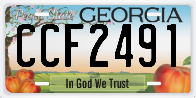 GA license plate CCF2491