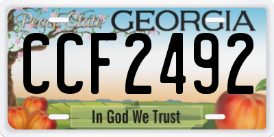 GA license plate CCF2492