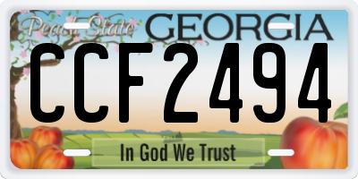 GA license plate CCF2494