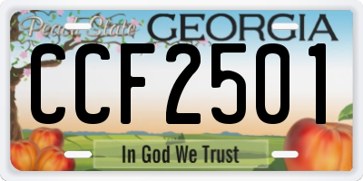 GA license plate CCF2501