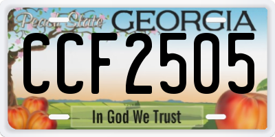 GA license plate CCF2505