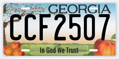 GA license plate CCF2507