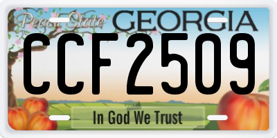 GA license plate CCF2509