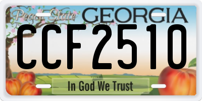 GA license plate CCF2510