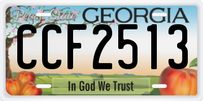 GA license plate CCF2513