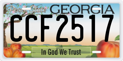 GA license plate CCF2517