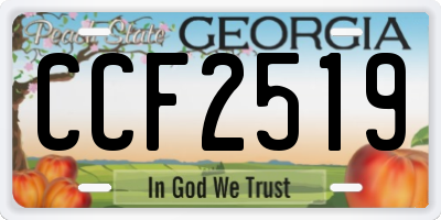 GA license plate CCF2519