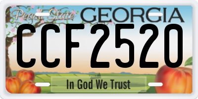 GA license plate CCF2520
