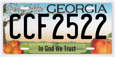 GA license plate CCF2522