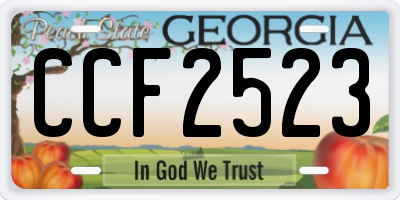 GA license plate CCF2523