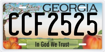 GA license plate CCF2525