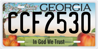 GA license plate CCF2530