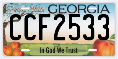 GA license plate CCF2533