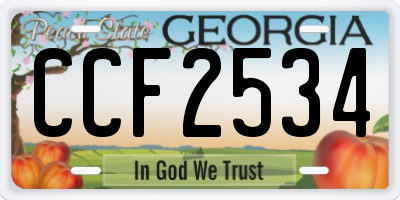 GA license plate CCF2534