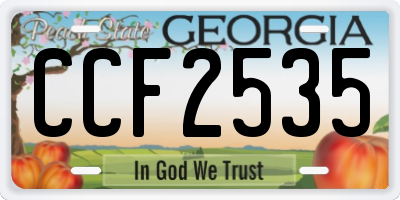 GA license plate CCF2535