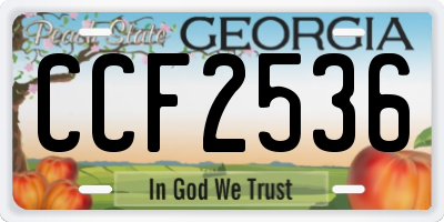 GA license plate CCF2536