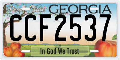 GA license plate CCF2537