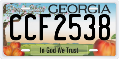 GA license plate CCF2538