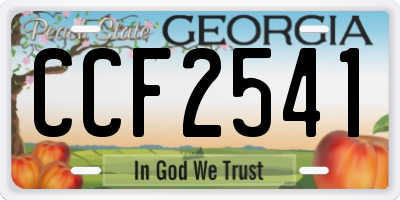 GA license plate CCF2541