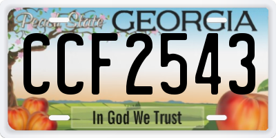 GA license plate CCF2543