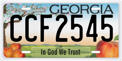 GA license plate CCF2545