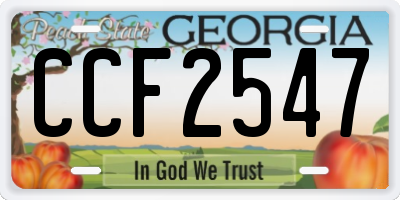 GA license plate CCF2547