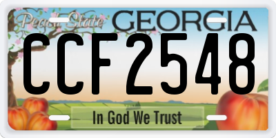 GA license plate CCF2548