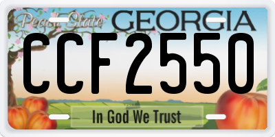 GA license plate CCF2550