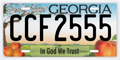GA license plate CCF2555
