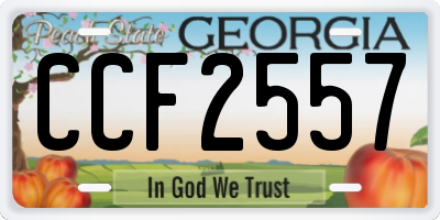 GA license plate CCF2557