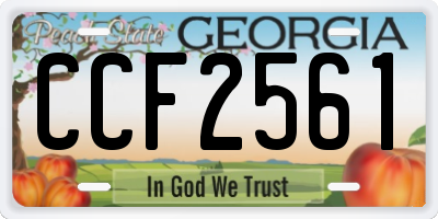 GA license plate CCF2561
