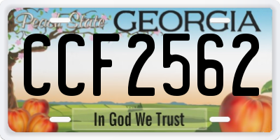 GA license plate CCF2562