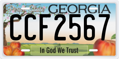 GA license plate CCF2567
