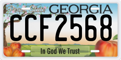 GA license plate CCF2568