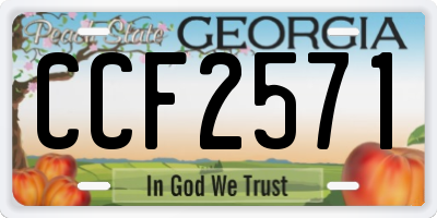 GA license plate CCF2571