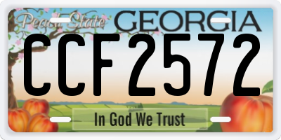 GA license plate CCF2572