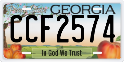 GA license plate CCF2574