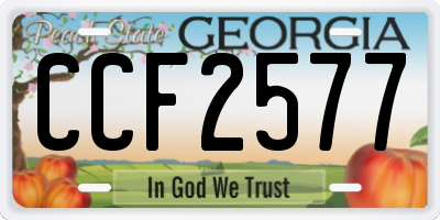 GA license plate CCF2577