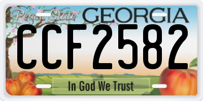 GA license plate CCF2582