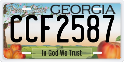 GA license plate CCF2587