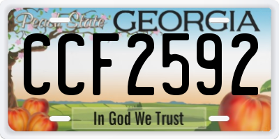GA license plate CCF2592
