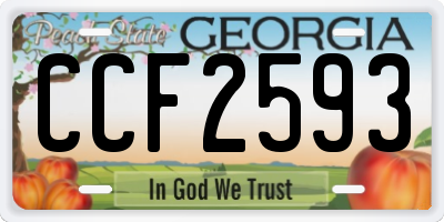GA license plate CCF2593